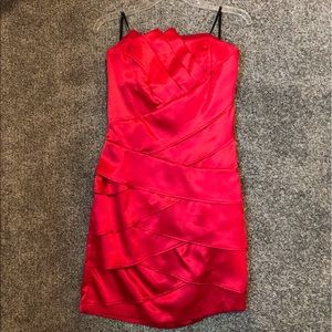 Red Strapless Party Dress